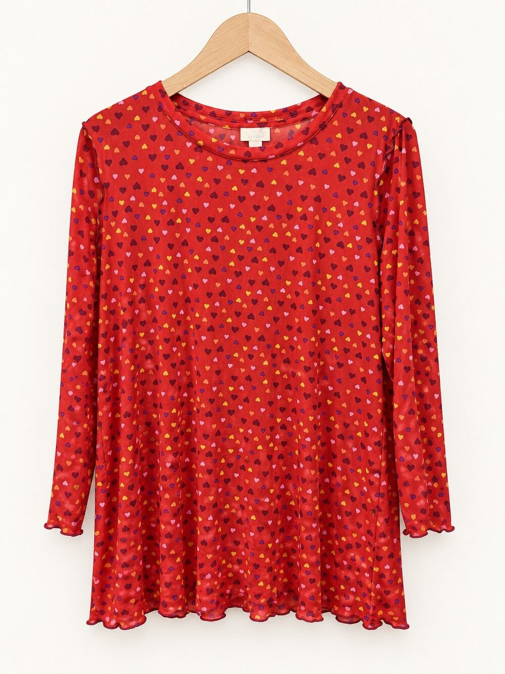 LOGO Layers by Lori Goldstein 3/4 Sleeve Top Fiery Red Size L NWOT # Bag 53